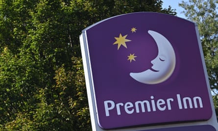 A Premier Inn logo is pictured outside one of the company’s hotels