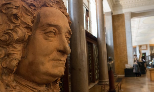 The bust of Sir Hans Sloane before its removal to a secure cabinet. His collection was partly funded from slave labour on Jamaican sugar plantations.