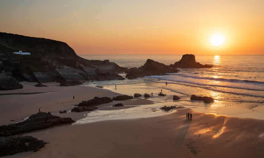 beach and rocks at sunset, Zambujeira do Mar