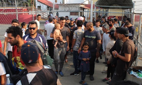 Migrants including Cubans protest to demand visas from the authorities for legal stay in the country, in the city of Tapachula, Mexico, this month.