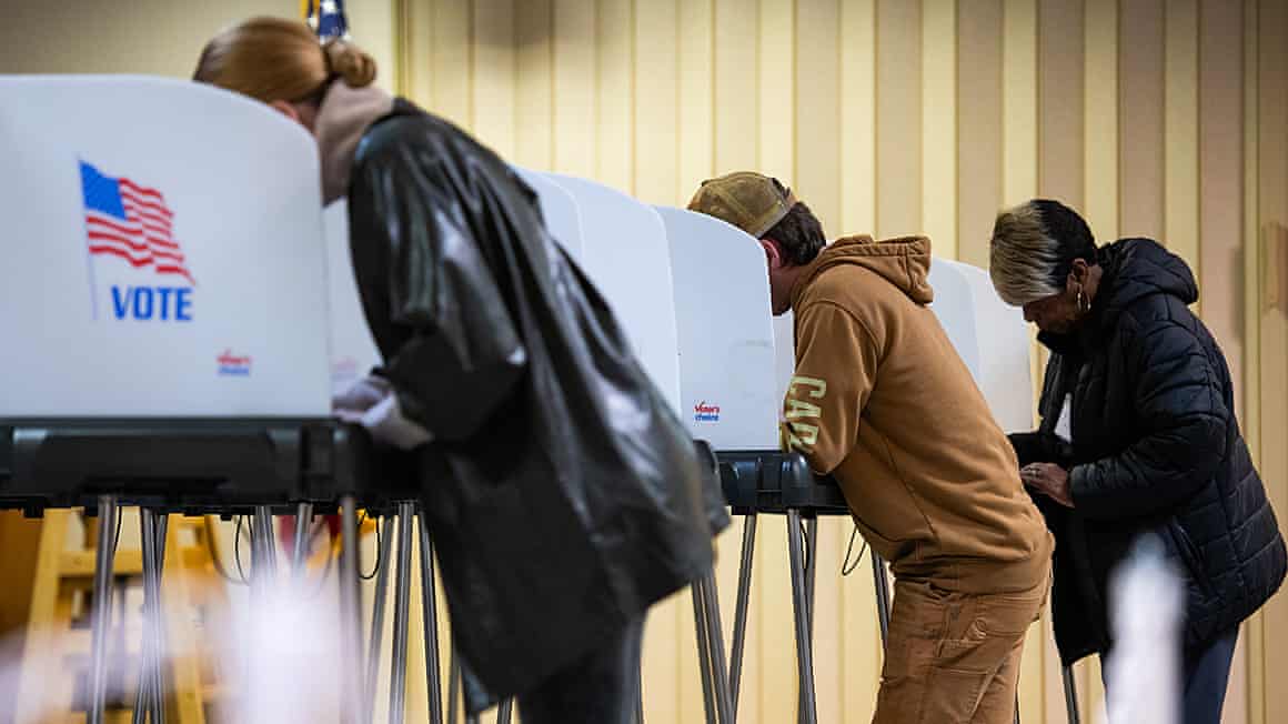 People casting ballots