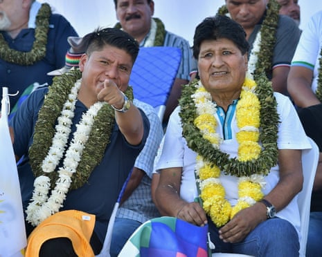 Evo Morales speaking at political rally in Chapare region