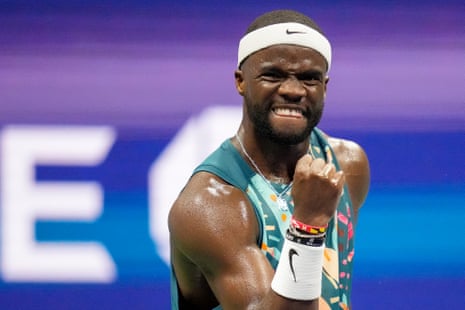Frances Tiafoe scored his first break of the match in the second set.