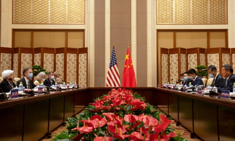 The US Treasury secretary, Janet Yellen, meets the Chinese vice-premier, He Lifeng, in Beijing.