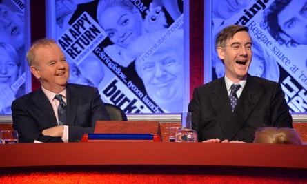 Jacob Rees-Mogg, right, with team captain Ian Hislop on Have I Got News For You.