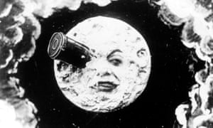 A still from Méliès’s La Voyage dans la Lune (1902), considered the first science fiction film.