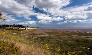Wide-angle view of Pegwell Bay Nature Reserve, Kent