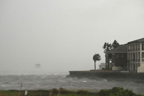 Stormy weather by the seaport.