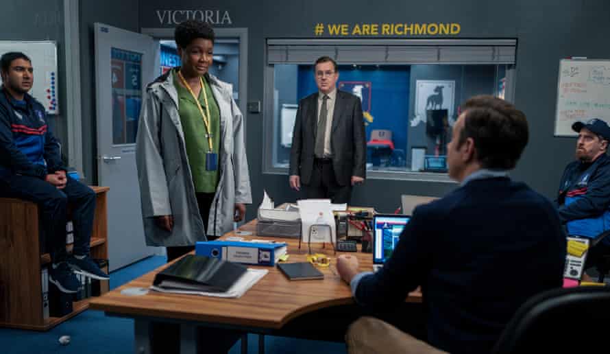 A necessary sprinkling of grit ... sports psychologist Dr Fieldstone comes to teach Ted Lasso a thing or two.