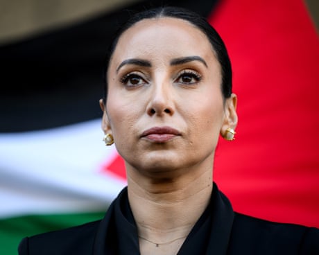 Antoinette Lattouf speaks to the media outside the federal court in Sydney