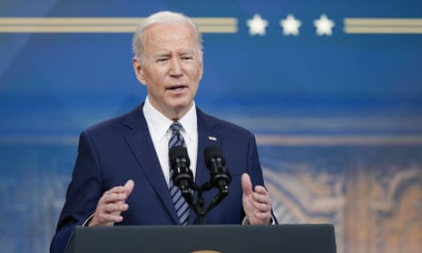 US President Joe Biden speaks about his administration’s plans to combat rising gas prices at the White House on Thursday.