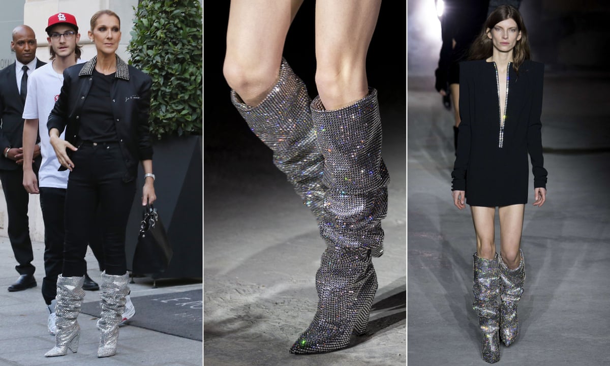 Saint laurent sequin boots Clearance