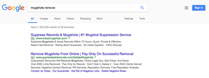 Google ads for mugshot removal services.