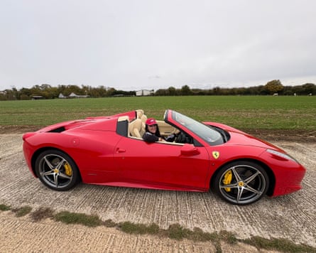 Victoria Richards sitting in a Ferrari