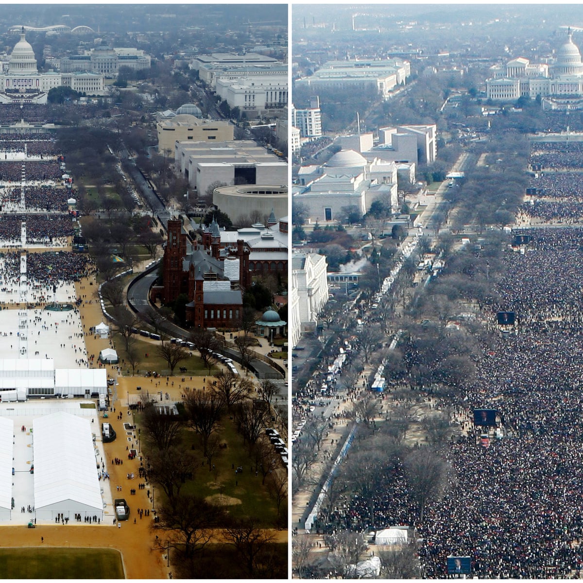 Trump Inauguration Crowd Photos Were Edited After He Intervened World News The Guardian