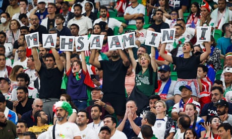 Iran supporters continue protests at World Cup but security takes step back