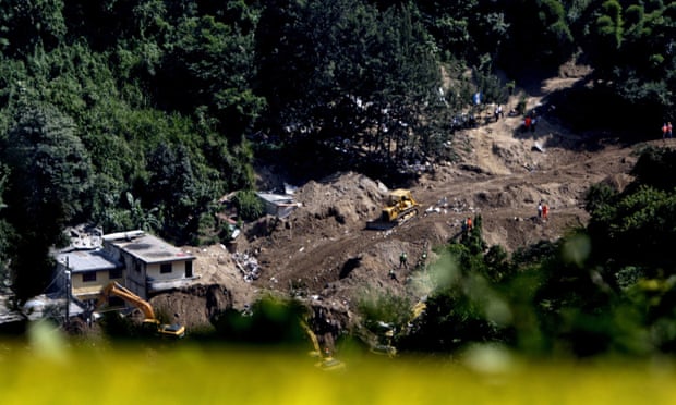 Site of the landslide in Santa Catarina Pinula, Guatemala City.