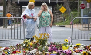 A memorial at 4th and Water Streets, where Heather Heyer was killed when a car rammed into a group of counterprotesters last weekend.