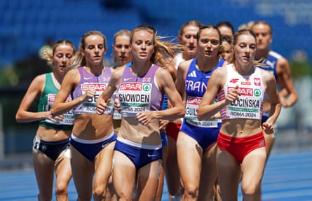 British pair Georgia Bell and Katie Snowden in action during their heat.
