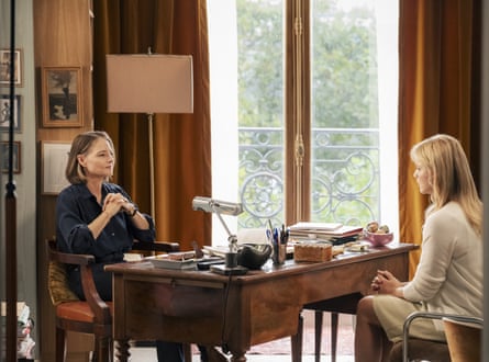 Jodie Foster as Lilian Steiner and Virginie Efira as Paula Cohen-Solal in A Private Life.