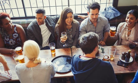 Group of people at a bar