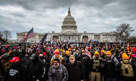Pro-Trump protesters in front of the Capitol building on 6 January, 2021