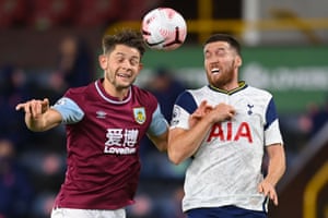 James Tarkowski and Matt Doherty competing for the ball