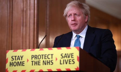 Boris Johnson during Covid briefing. The PM said one in 50 in the UK infected with coronavirus.