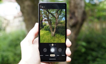 O aplicativo de câmera do Pixel 7a.