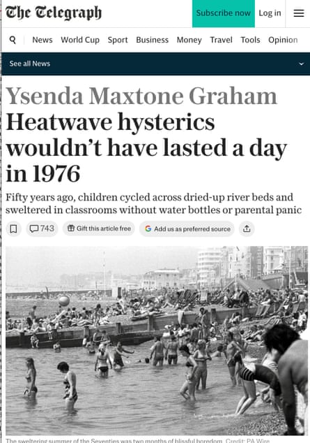 Heatwave article from the Telegraph