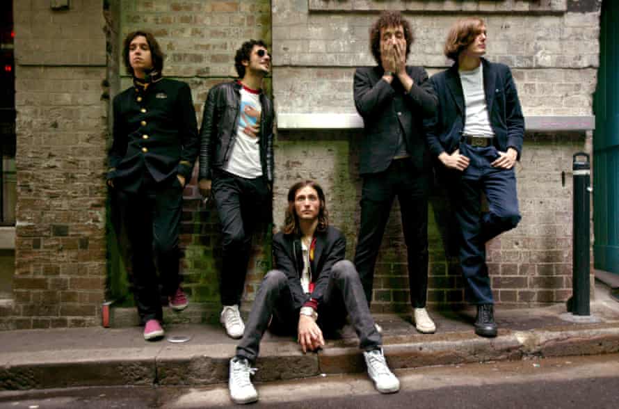 Skinny jean-wearing rock band the Strokes in 2005