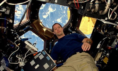 Thomas Pesquet in the International Space Station’s Cupola observatory.