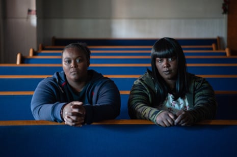 Sisters Joann Murray (left) and Sandy Hays sit for a portrait at their church in Shreveport, Louisiana on Dec. 7, 2023.