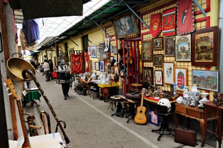 Antiques in the Ecseri flea market in Budapest, Hungary