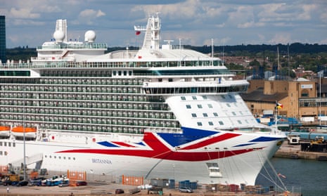 The P&O cruise ship Britannia docked at Southampton.