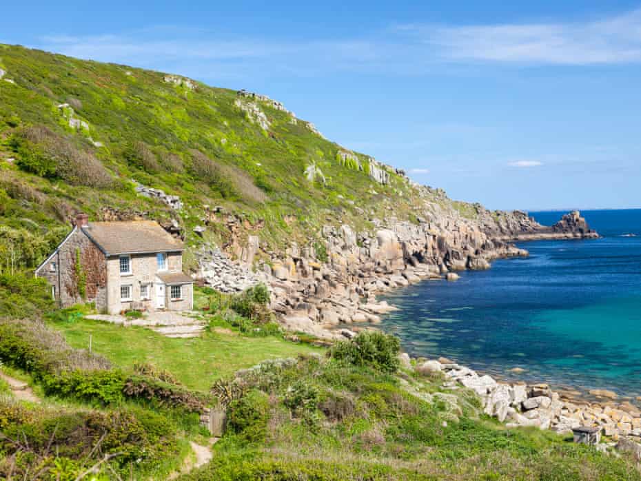 Día de Sumers en Lamorna Cove Cornwall Inglaterra