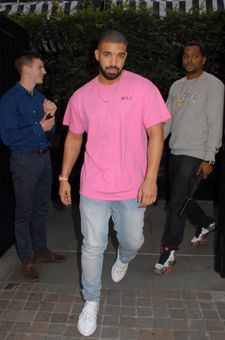 Drake in one of his own t-shirts at Chiltern Firehouse.