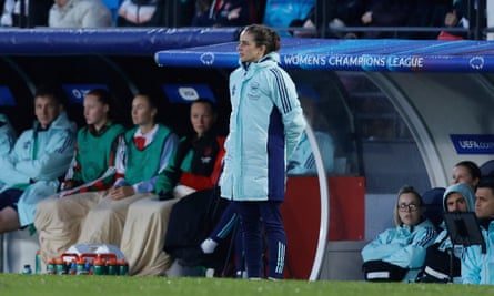 Renee Slegers on the touchline.