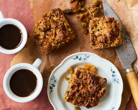 Yasmin Khan’s Apricot, pistachio, and tahini granola bars.