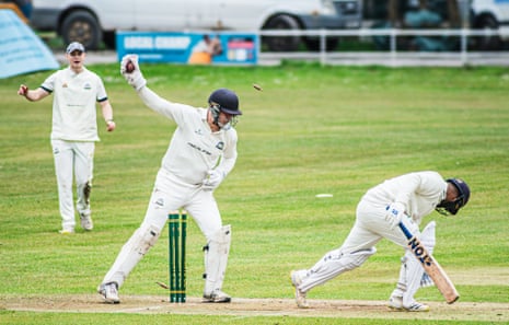 Martyn behind the sticks for Knaresborough Cricket Club in Yorkshire
