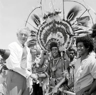 Former Australian PM Gough Whitlam at Papua New Guinea’s Independence Day celebrations in 1975.