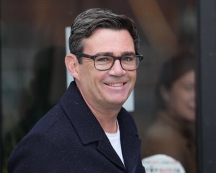 Andy Burnham arrives at the Labour conference.