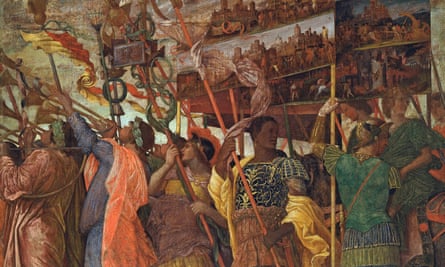 Detail of the Triumphs of Caesar I: The Trumpeters.