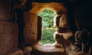 View from inside the 13th -century D-shaped tower in the upper ward of Ewloe Castle