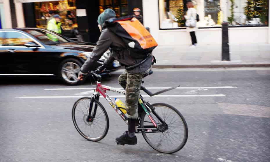 A courier in central London.