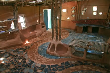 Interior of Thannal’s wattle-and-daub cottage.