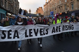 Banner reads: sea levels are rising