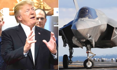 Trump discusses the ‘invisible’ F-35 plane while visiting members of the US coast guard