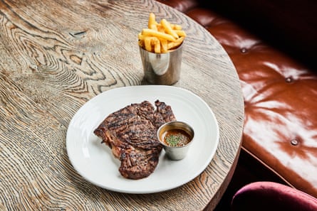 Butcher’s cut 12oz rump steak and ‘glorious’ fries, at Sophie’s Steakhouse, Chelsea.
