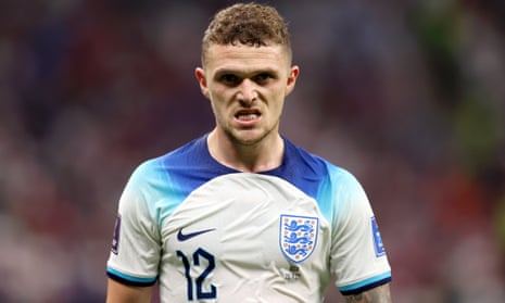 Kieran Trippier at the end of the match.
